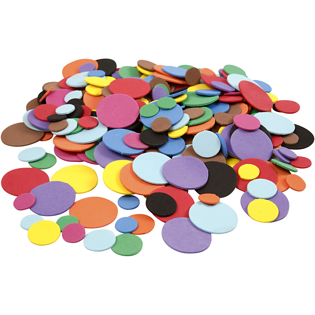 Creotime EVA Foam cirkels, d: 12+20+32 mm, 2120 assorti