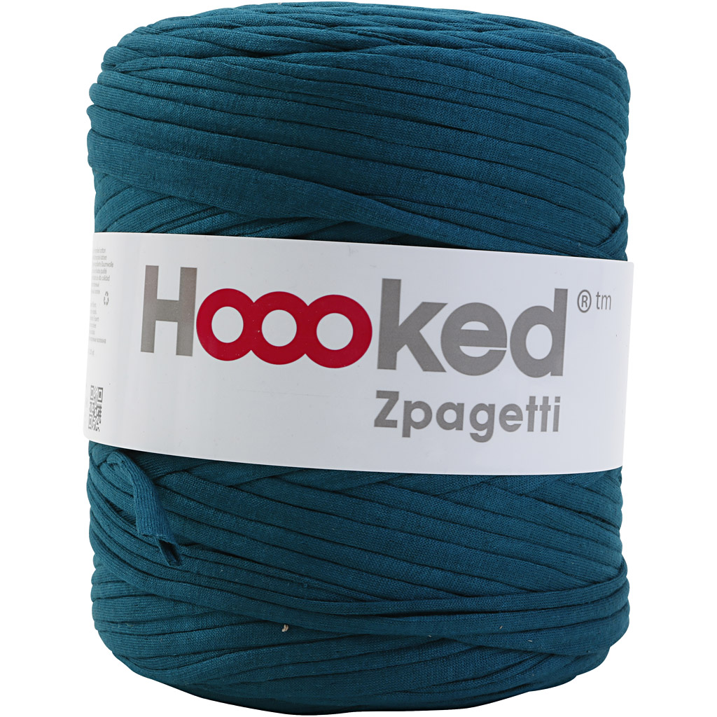 Hoooked Zpagetti garn, tykkelse 10-15 mm, grønn, 900 g/ 1 nst., 120 m