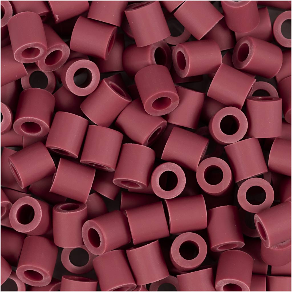 BioBeads, afm 5x5 mm, gatgrootte 2,5 mm, medium, burgundy, 1000 stuk/ 1 doos