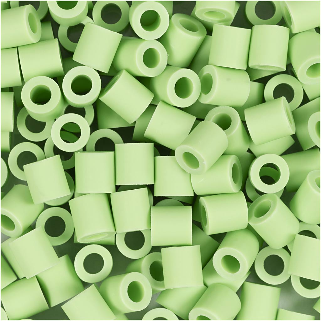 BioBeads, afm 5x5 mm, gatgrootte 2,5 mm, medium, pastel groen, 1000 stuk/ 1 doos