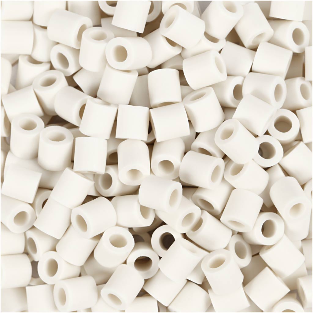 BioBeads van NABBI, wit, afm 5x5 mm, gatgrootte 2.5 mm, medium, 1000 stuk/ 1 doos