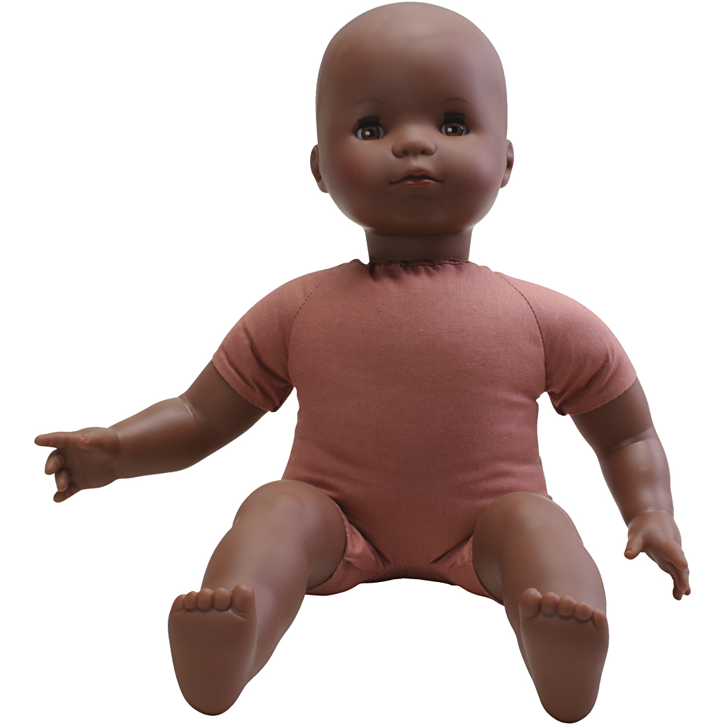 Babydukke med stofkrop, str. 40 cm, 1 stk.