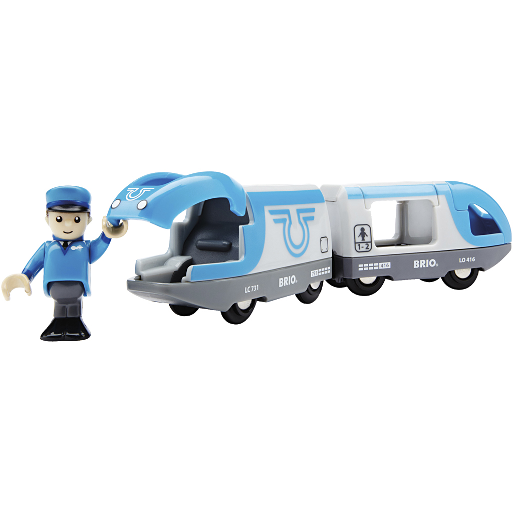 BRIO batteridrevet passagertog, str. 5x4x21 cm, 2 stk./ 1 sæt
