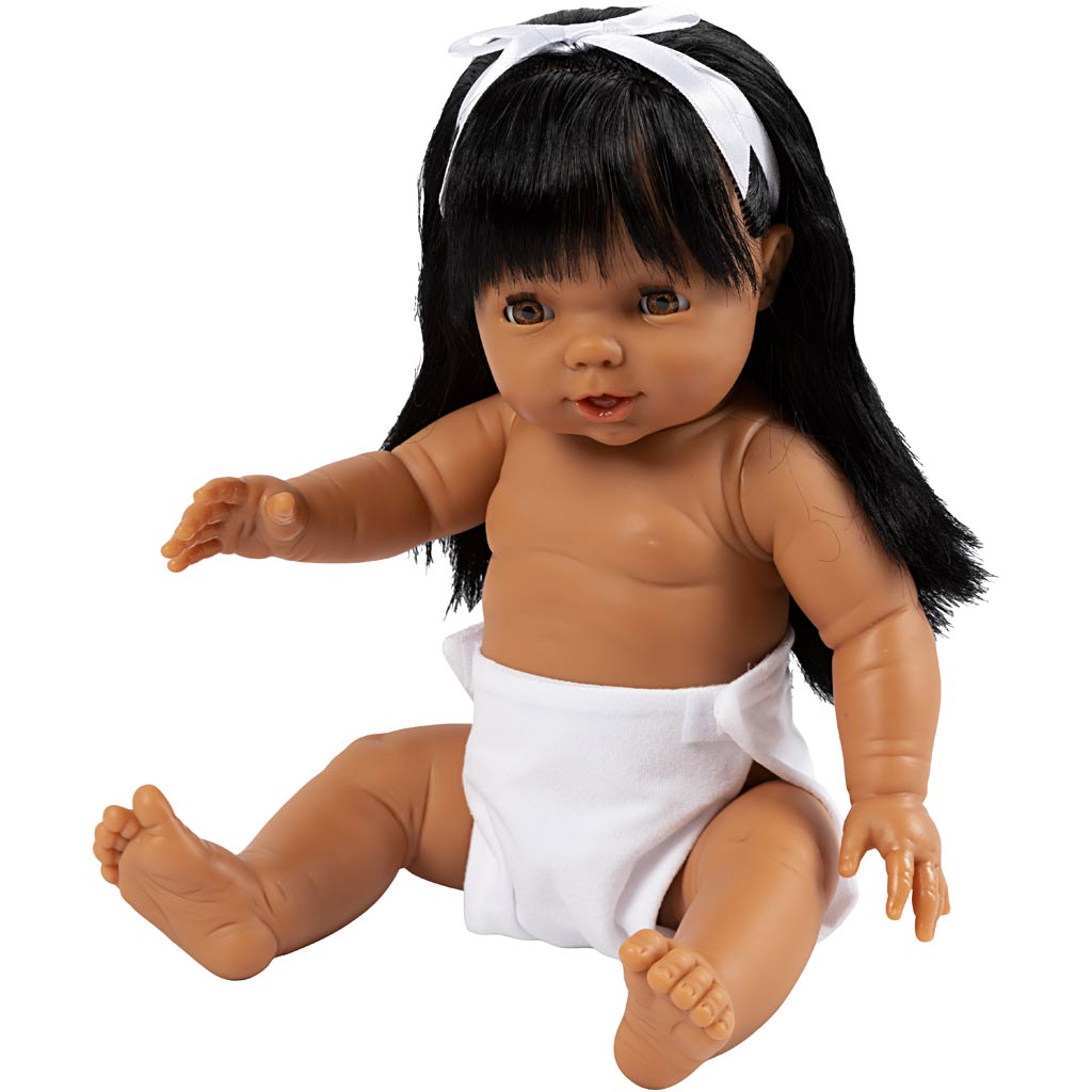 Babydukke, Asiatisk pige, str. 38 cm, 1 stk.