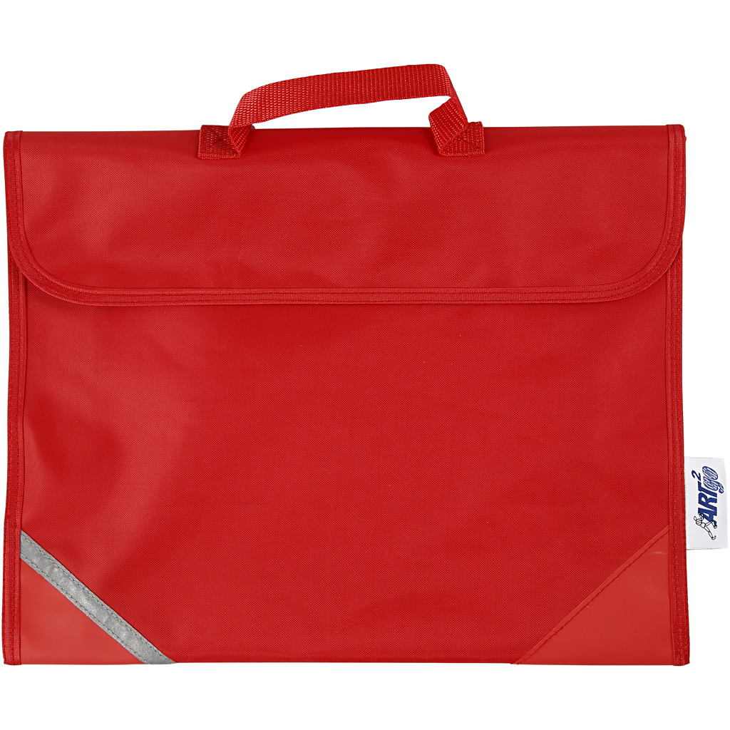 Schooltas, diepte 9 cm, afm 36x29 cm, rood, 1 stuk