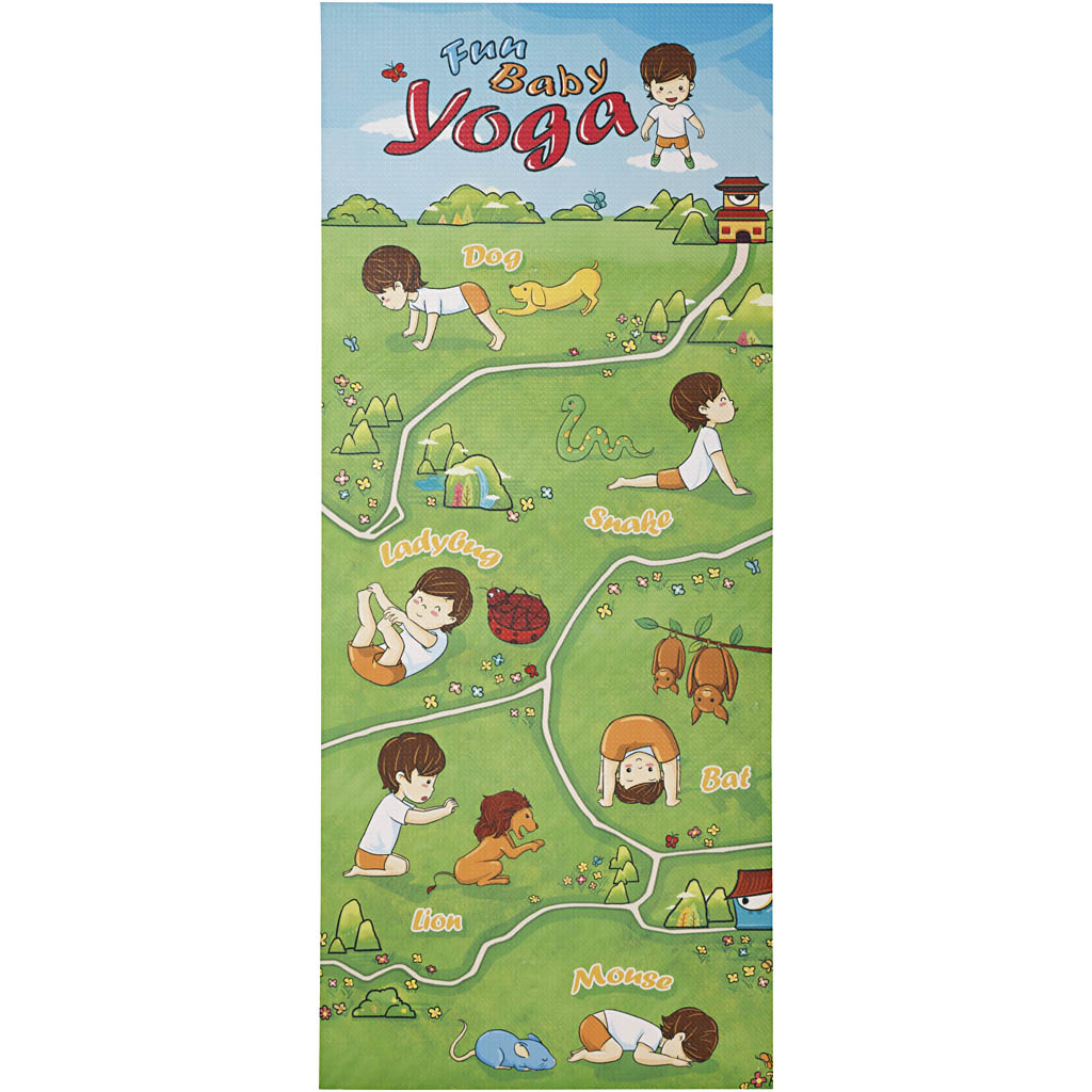 Yogamåtte til børn, str. 145x61x0,6 cm, 5 stk./ 1 pk.