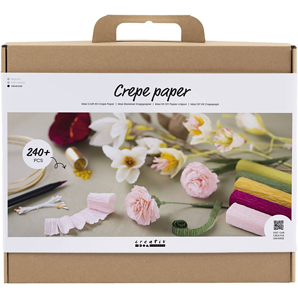 Maxi Hobbyset Crêpepapier, Bloemen, Crêpe-verhouding: 180%, 105 gr, 1 doos