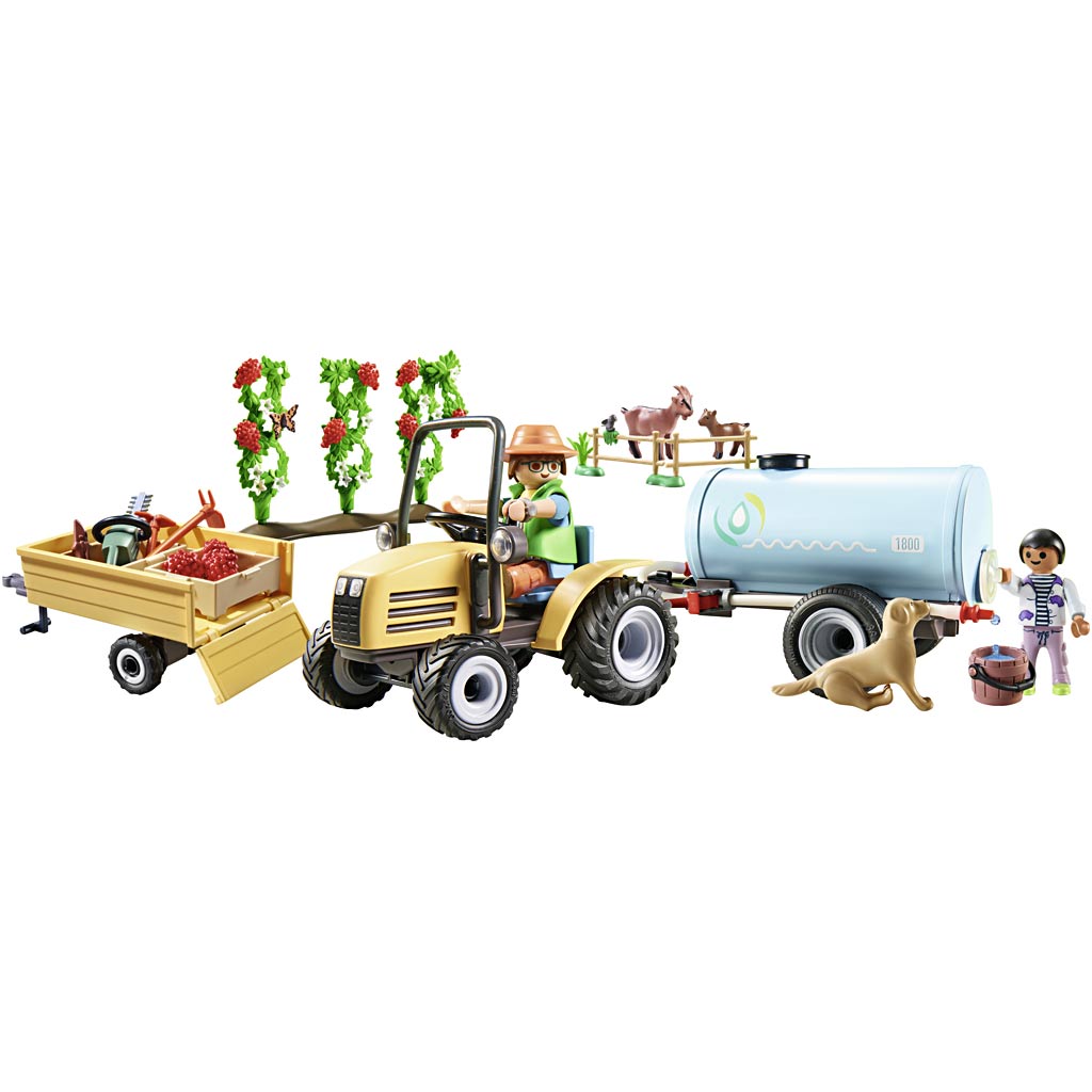 Playmobil traktor med tilhenger og vanntank, H: 9,2 cm, L: 23.5 cm, B: 8,5 cm, 117deler/ 1 pk.