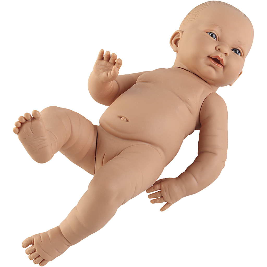Babydukke, Lys pige, str. 45 cm, 1 stk.