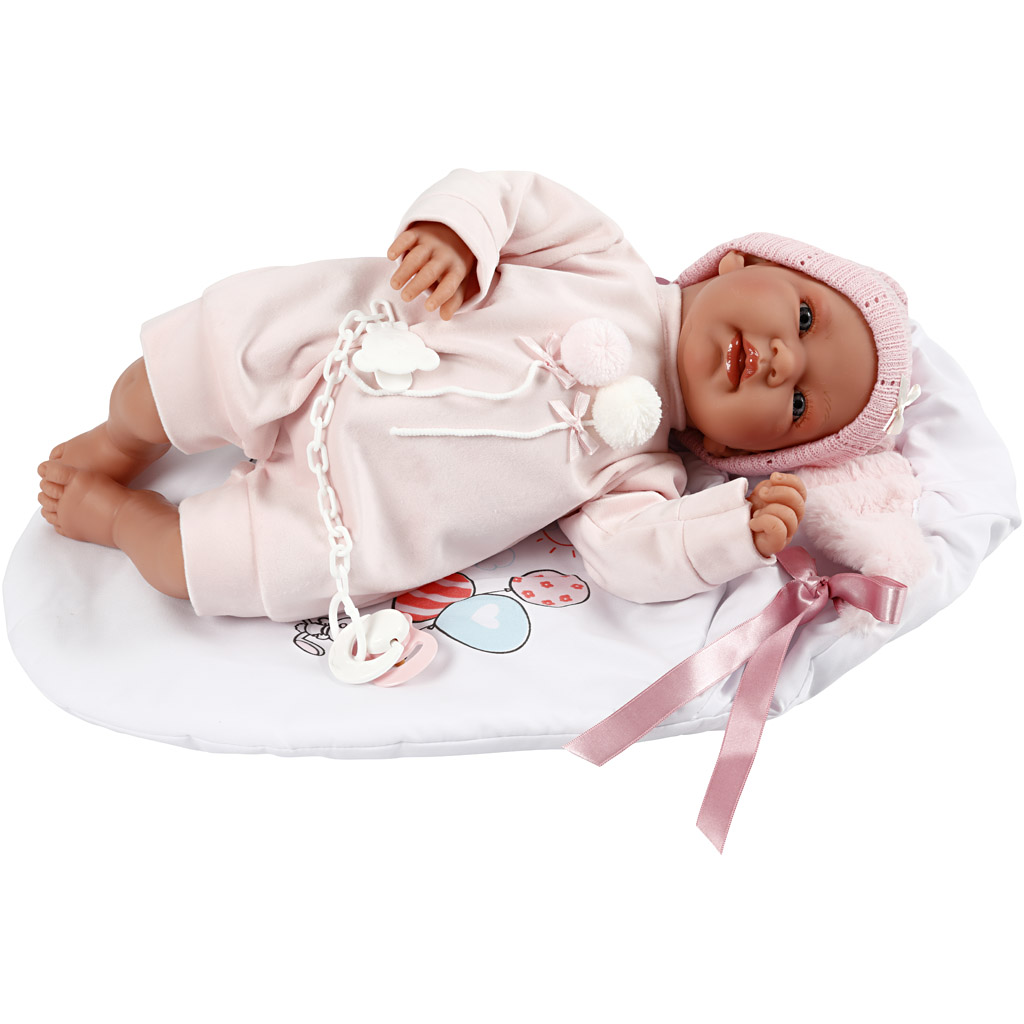 Babydukke, str. 44 cm, lyserød, 1 pk.