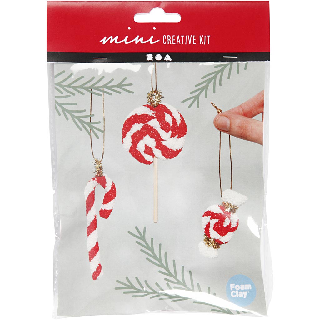 Mini Creative Kit Snoepdecoraties - Foam klei - candy cane snoep maken