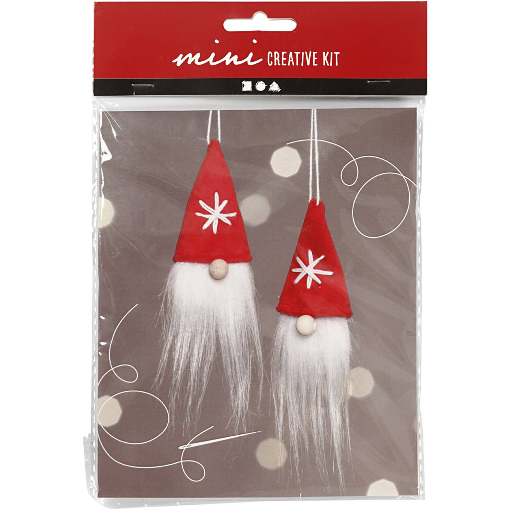 Creative mini kit, Kerstkabouter Hangers - hoogte 11 cm