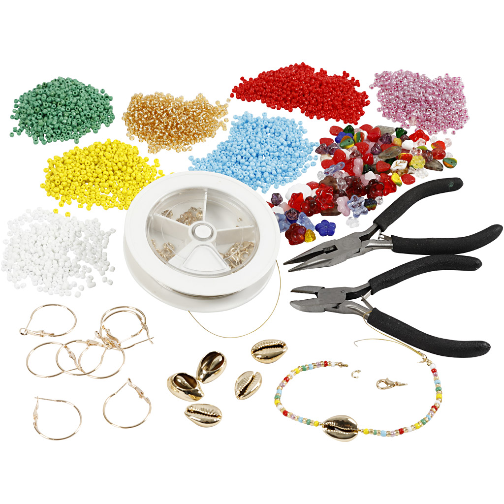 Kits– Sieraden maken met rocailles, verguld, 1 set