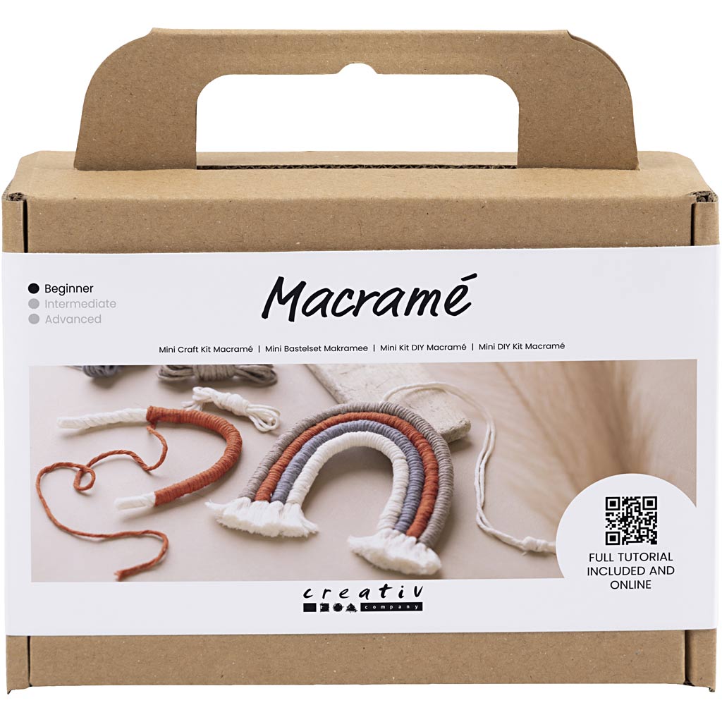 Mini Hobbyset Macramé, Regenboog, 1 doos