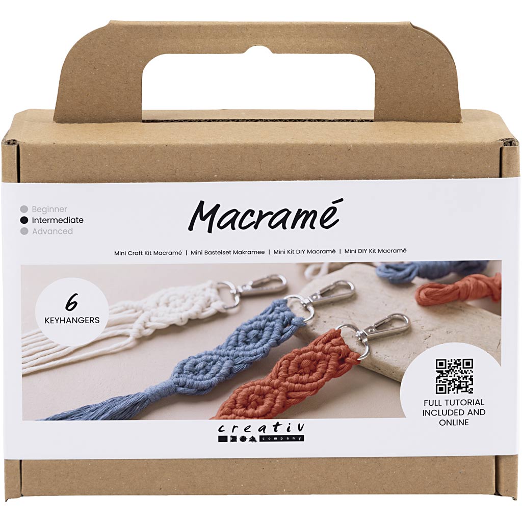 Mini Hobbyset Macramé, Sleutelhangers, 1 doos