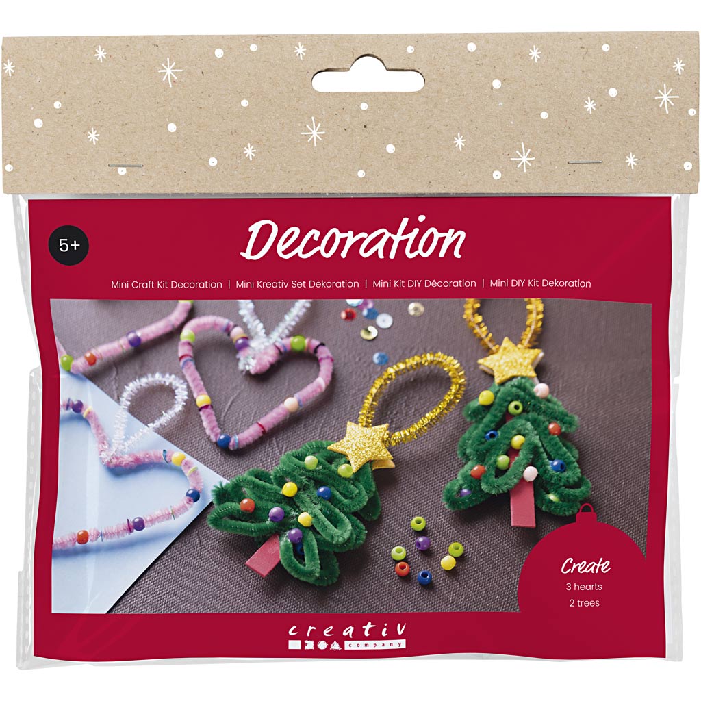Creativ Company Https://www.cchobby.nl/mini-hobbyset-decoratie-hartjes-en-kerstbomen-1-doos